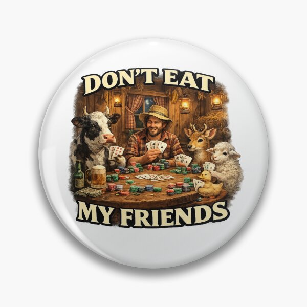 Item preview, Funny Animal Friendship Poker Design – Don’t Eat My Friends | Farm Animal Vegan Art designed and sold by Donsean22.