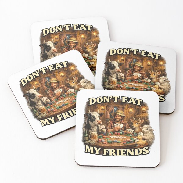 Item preview, Funny Animal Friendship Poker Design – Don’t Eat My Friends | Farm Animal Vegan Art designed and sold by Donsean22.