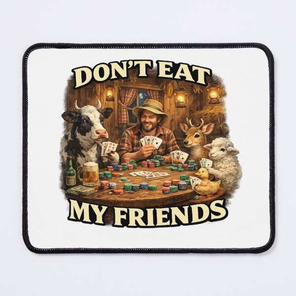 Item preview, Funny Animal Friendship Poker Design – Don’t Eat My Friends | Farm Animal Vegan Art designed and sold by Donsean22.