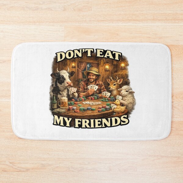 Item preview, Funny Animal Friendship Poker Design – Don’t Eat My Friends | Farm Animal Vegan Art designed and sold by Donsean22.