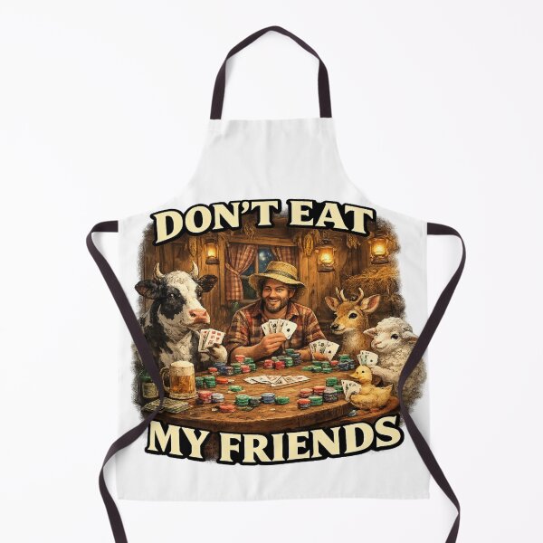 Item preview, Funny Animal Friendship Poker Design – Don’t Eat My Friends | Farm Animal Vegan Art designed and sold by Donsean22.
