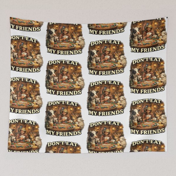 Item preview, Funny Animal Friendship Poker Design – Don’t Eat My Friends | Farm Animal Vegan Art designed and sold by Donsean22.