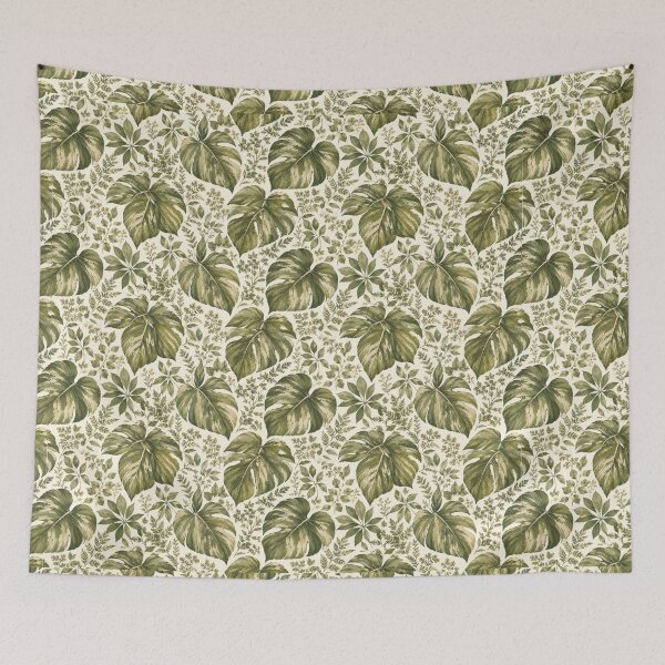 Item preview, Earthy greens and leaf motif Print Nature  designed and sold by BlueLineLAX.