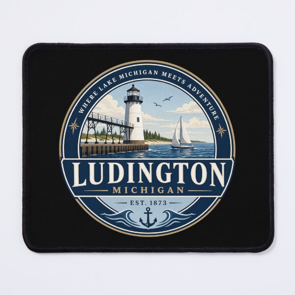 Item preview, Ludington Michigan Lighthouse Badge designed and sold by American Travels.