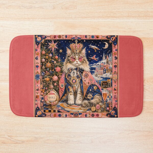Item preview, The Cosmic Cat King - Happy Holidays! Royal Christmas, Golden Crown, Magical Greeting Card designed and sold by Natalia-Vlad.