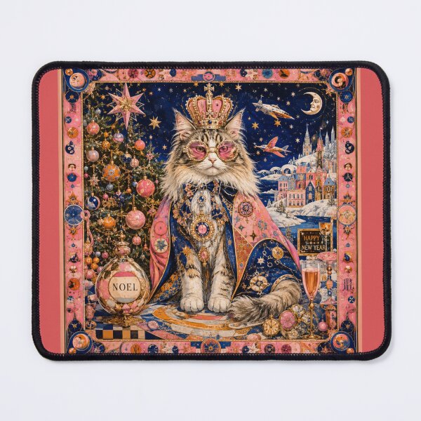 Item preview, The Cosmic Cat King - Happy Holidays! Royal Christmas, Golden Crown, Magical Greeting Card designed and sold by Natalia-Vlad.