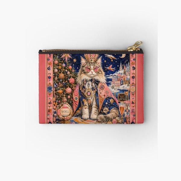 Item preview, The Cosmic Cat King - Happy Holidays! Royal Christmas, Golden Crown, Magical Greeting Card designed and sold by Natalia-Vlad.