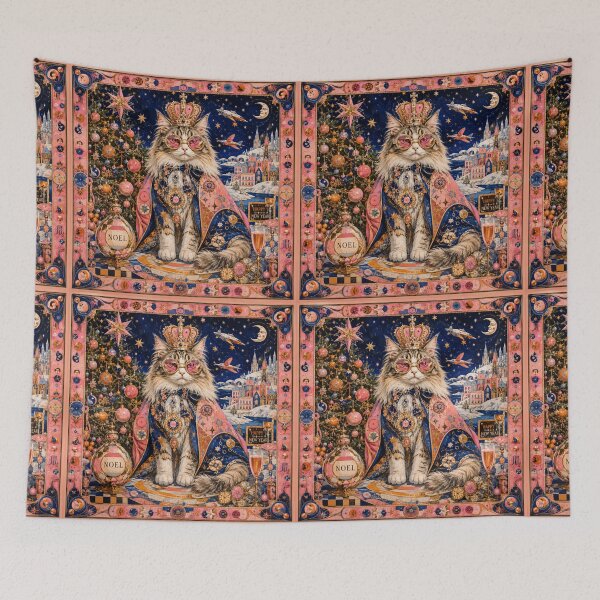 Item preview, The Cosmic Cat King - Happy Holidays! Royal Christmas, Golden Crown, Magical Greeting Card designed and sold by Natalia-Vlad.