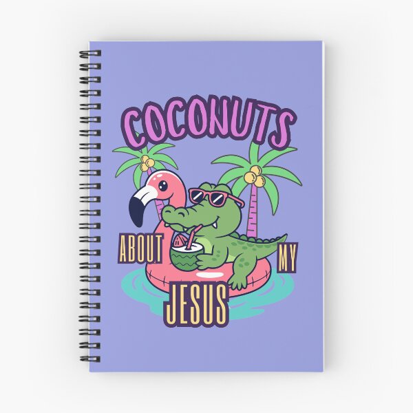 Item preview, Coconuts About My Jesus Alligator Palm Tree and Flamingo Tropical Summer  designed and sold by Forevermore.