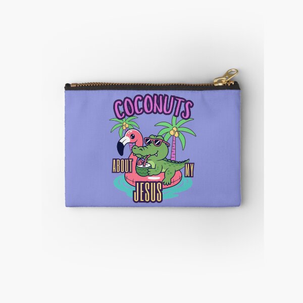 Item preview, Coconuts About My Jesus Alligator Palm Tree and Flamingo Tropical Summer  designed and sold by Forevermore.