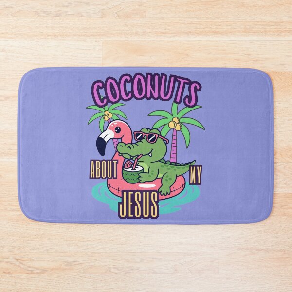 Item preview, Coconuts About My Jesus Alligator Palm Tree and Flamingo Tropical Summer  designed and sold by Forevermore.