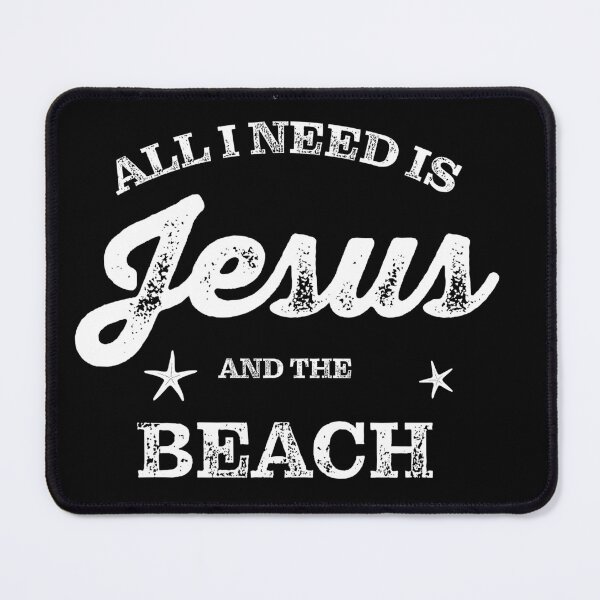 Item preview, All I Need Is Jesus and the Beach Christian Quote | Faith Cross & Ocean Waves designed and sold by SaltCreatives.