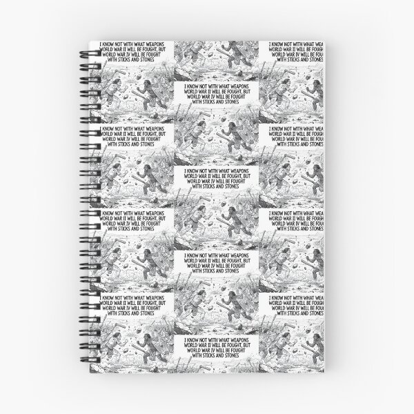 Item preview, Einstein Inspired War Quote Poster – Apocalyptic World War III and World War IV Sticks and Stones Typography Doodle Design designed and sold by Donsean22.