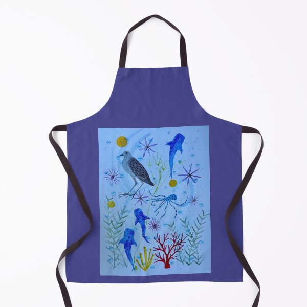 Item preview, Watercolor painting bird & whale sharks designed and sold by KakiDimock.