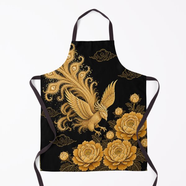 Item preview, Golden Phoenix Descending to Peonies | Korean Minhwa Inspired Wall Art designed and sold by K-Tradition.