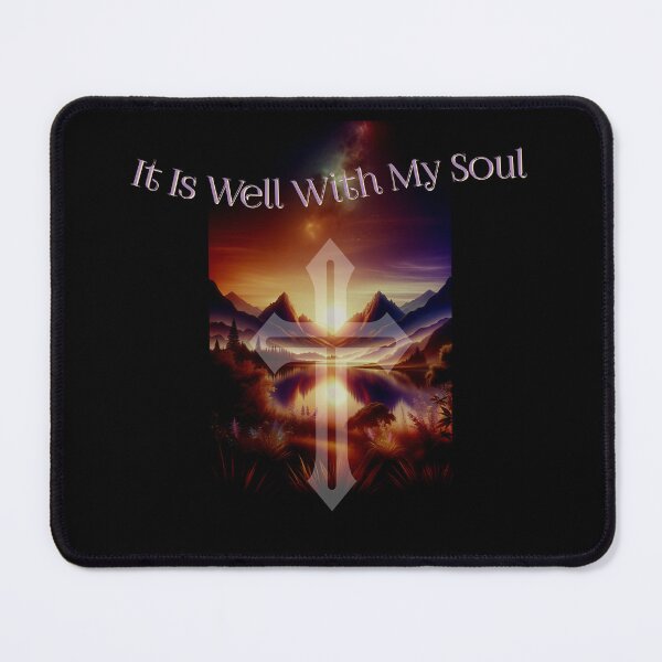 Item preview, It Is Well With My Soul Christian Cross Sunset Landscape Inspirational Faith Design designed and sold by Sachie's Studio.
