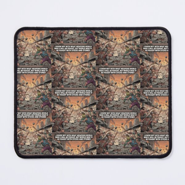 Item preview, Einstein Inspired War Quote Poster – Apocalyptic World War III and World War IV Sticks and Stones Typography Pop Art Design designed and sold by Donsean22.