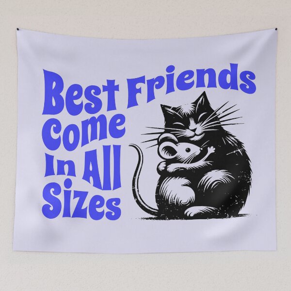 Item preview, Best Friends Come in All Sizes | Cute Cat Hugging Mouse Friendship Design designed and sold by Sachie's Studio.