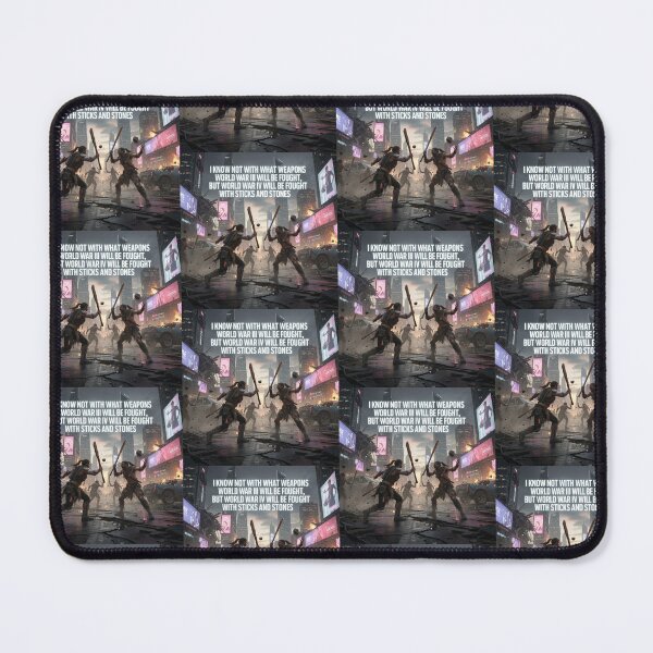 Item preview, Einstein Inspired War Quote Poster – Apocalyptic World War III and World War IV Sticks and Stones Typography Cyberpunk Design designed and sold by Donsean22.