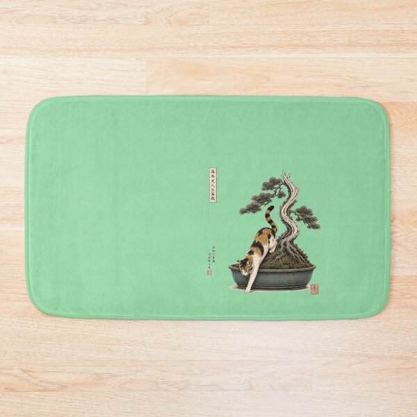 Item preview, Calico Cat on Driftwood Bunjin Bonsai – Japanese Ukiyo-e Art Print | Ryuboku Cat Illustration | TSUKIYO-NEKO designed and sold by Aguri-tei.