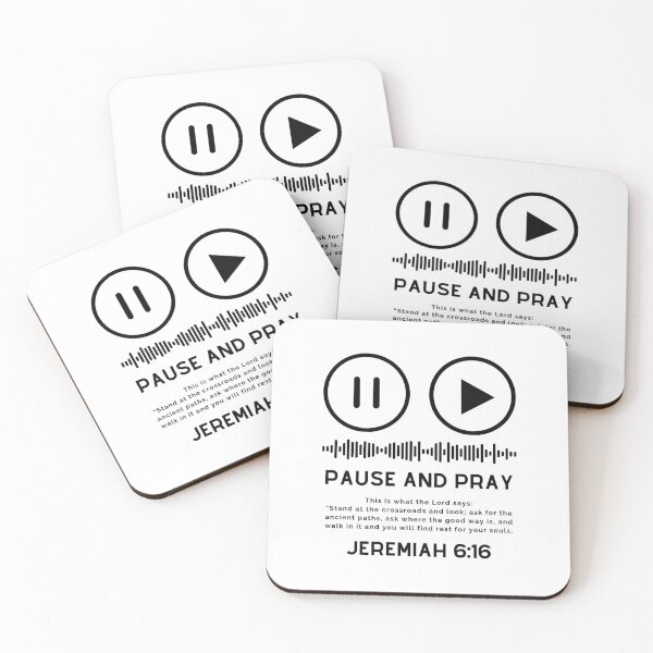 Item preview, Pause and Pray - Christian Quotes - Black Design designed and sold by MoriaStore.