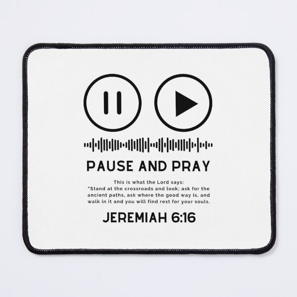 Item preview, Pause and Pray - Christian Quotes - Black Design designed and sold by MoriaStore.