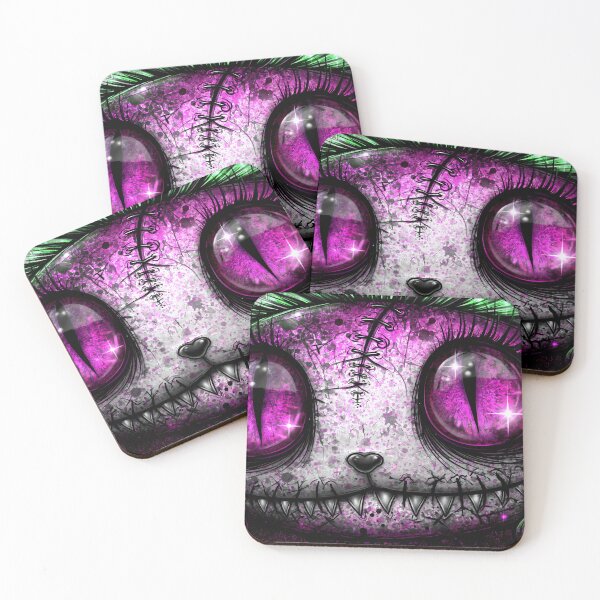 Item preview, Psychedelic Grinning Cat Dark Gothic Skull Art designed and sold by DonaldWaltersxx.