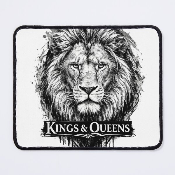 Item preview, Kings & Queens Lion – Black & White Royal Typography T-Shirt Design designed and sold by Lifehackerplus1.