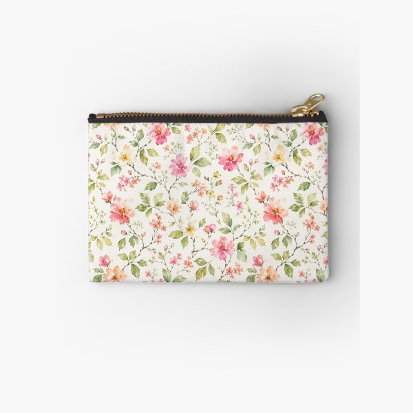 Item preview, Colorful Peonies and Earthy greens and leaf motif Print Nature  designed and sold by BlueLineLAX.