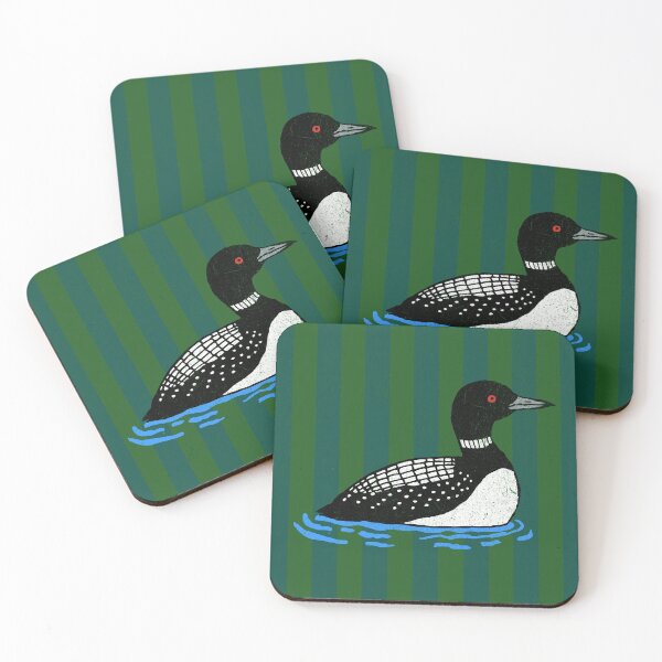 Item preview, Common Loon Vintage Stripes Birdwatching Graphic designed and sold by donwillisjrart.