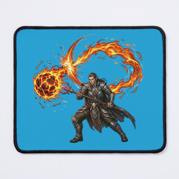 Item preview, Male Elf Pyromancer - Fire and Bone Mage designed and sold by Utopian-Magic.