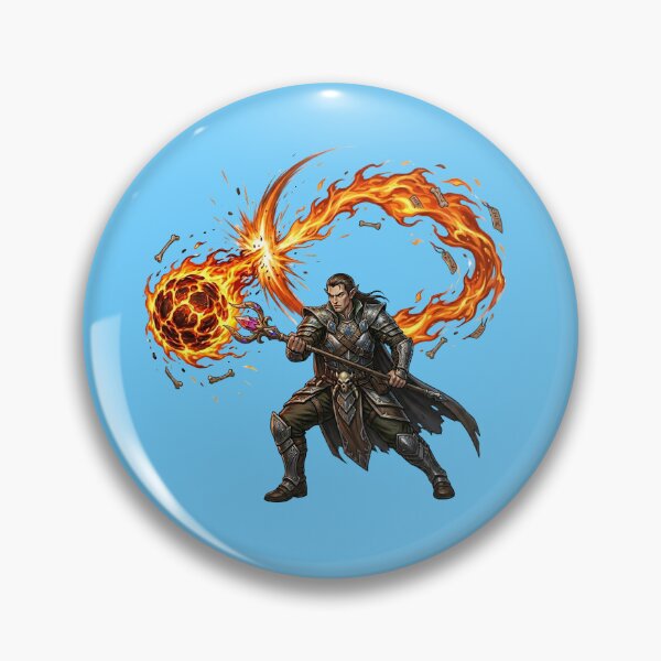Item preview, Male Elf Pyromancer - Fire and Bone Mage designed and sold by Utopian-Magic.