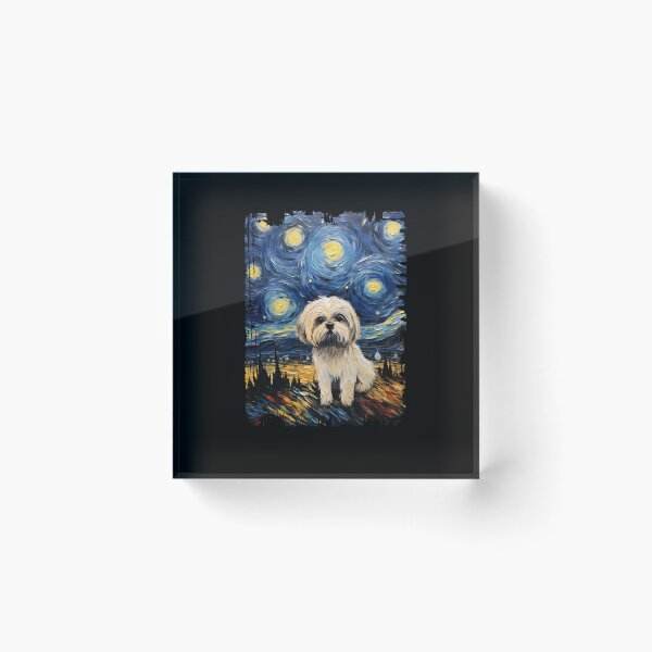 Item preview, Funny Lhasa Apso Starry Night Illustration Mom Dad Kids designed and sold by rafaeltto.