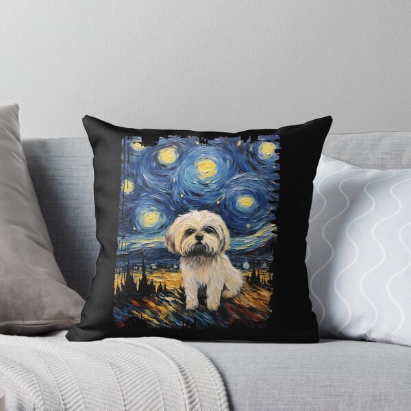 Item preview, Funny Lhasa Apso Starry Night Illustration Mom Dad Kids designed and sold by rafaeltto.