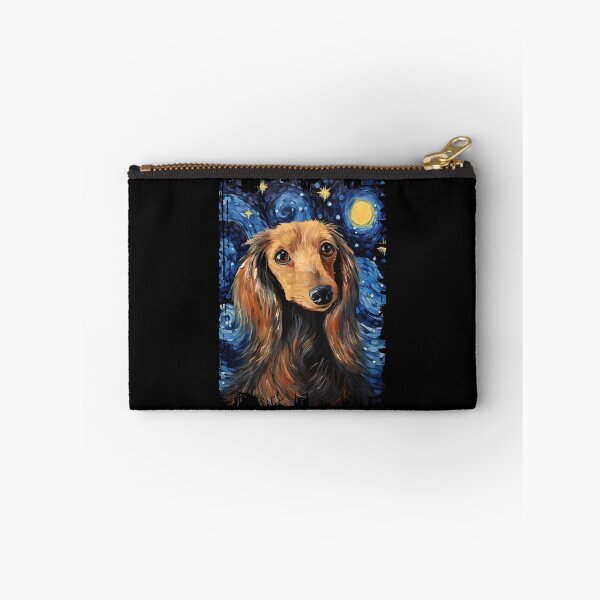 Item preview, Funny Long Haired Dachshund Starry Night Illustration Mom Dad Kids designed and sold by rafaeltto.