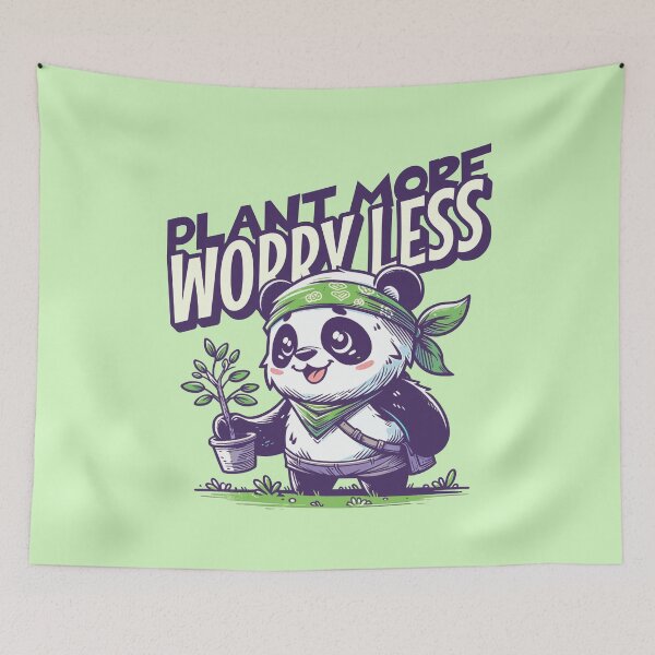 Item preview, Plant More Worry Less Panda Gardener | Cute Gardening Lover Design designed and sold by Sachie's Studio.