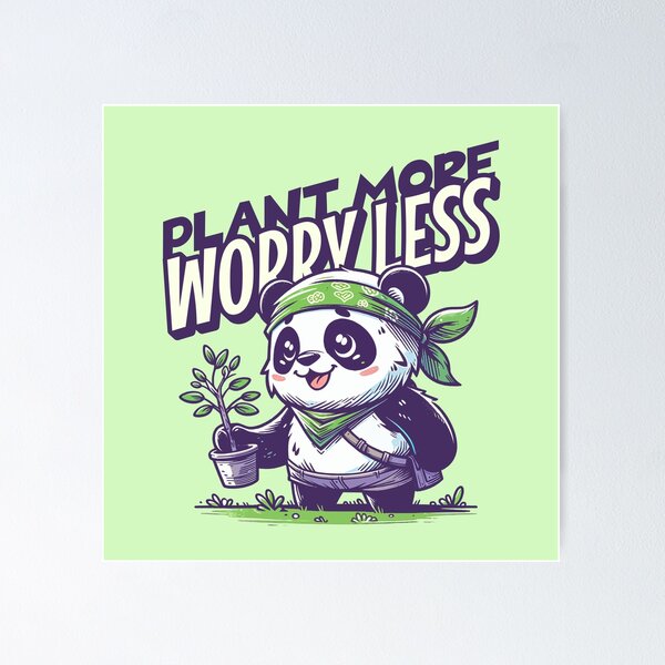 Item preview, Plant More Worry Less Panda Gardener | Cute Gardening Lover Design designed and sold by Sachie's Studio.