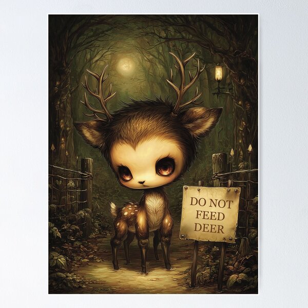 Item preview, Cute Not Deer Cryptid Sticker | Chibi Appalachian Horror Creature Art designed and sold by InkAndGloom.