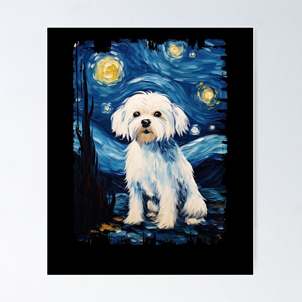 Item preview, Funny Maltese Starry Night Illustration Mom Dad Kids designed and sold by rafaeltto.