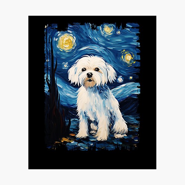 Item preview, Funny Maltese Starry Night Illustration Mom Dad Kids designed and sold by rafaeltto.