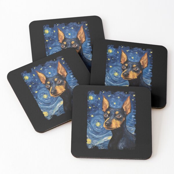 Item preview, Funny Miniature Pinscher Starry Night Illustration Mom Dad Kids designed and sold by rafaeltto.