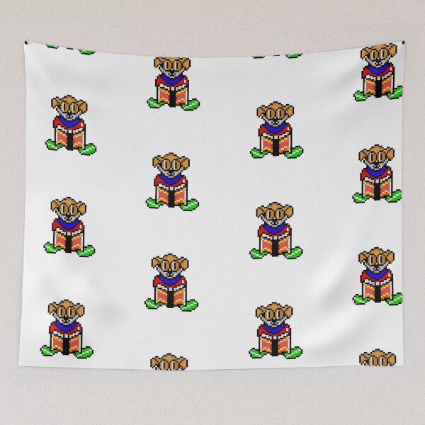 Item preview, Cute Dog Reading a Book Pixel Art designed and sold by RetroRlx.