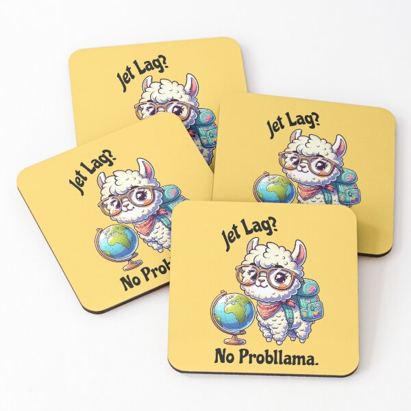 Item preview, Jet Lag? No Probllama Funny Traveling Llama Adventure Design designed and sold by Sachie's Studio.