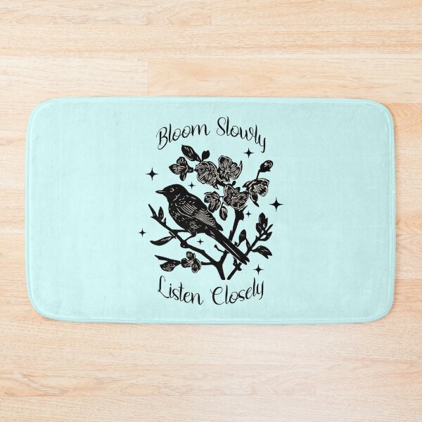 Item preview, Bloom Slowly Listen Closely Bird and Wildflower Cottagecore Design designed and sold by Sachie's Studio.