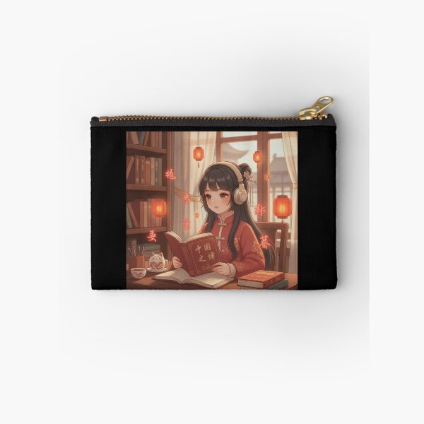 Item preview, Chinese study mode kawaii student headphones hanzi lofi Beijing art gift designed and sold by language-des.