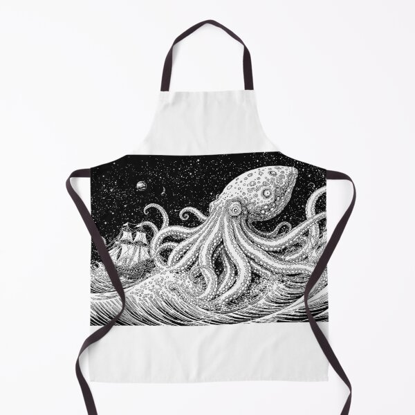 Item preview, Kraken Octopus Sea Monster Vintage Ink Art designed and sold by greatlakesea.
