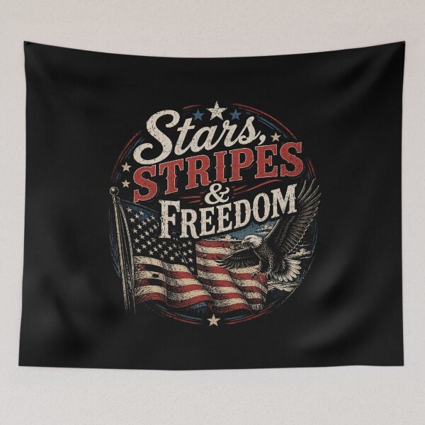 Item preview, Stars, Stripes & Freedom Vintage Patriotic Eagle T-Shirt | Retro Americana USA Design designed and sold by RJACreative.