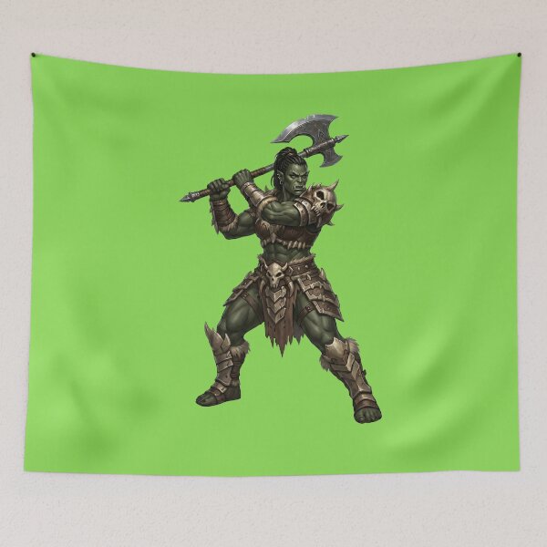 Item preview, Female Orc Barbarian - Tribal Axe Warrior designed and sold by Utopian-Magic.