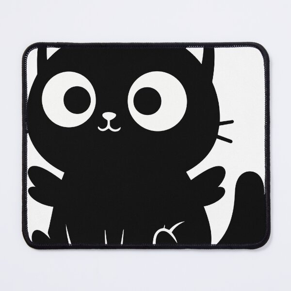 Item preview, Big-Eyed Black Cat Kawaii Poster - Adorable Feline Silhouette Art - Minimalist Cute Kitten Wall Print designed and sold by BestChoiceService.