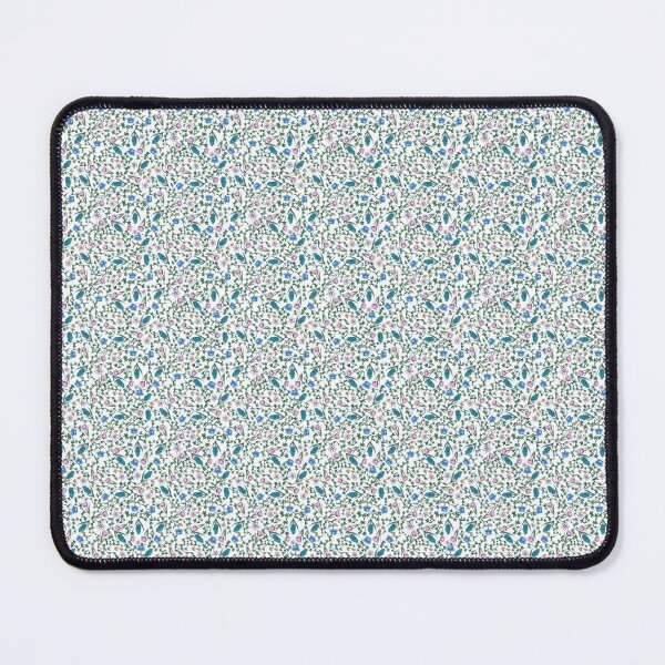 Item preview, Blue and blush flowers on white background for ditsy floral seamless pattern designed and sold by PCaleDesigns.